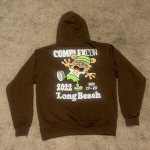 COMPLEXCON X VERDY Brown Chest Logo Graphic Hoodie‎ Medium